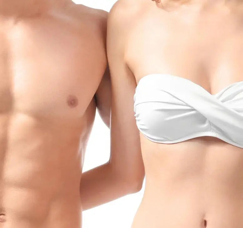 a men and women's breasts are shown side by side